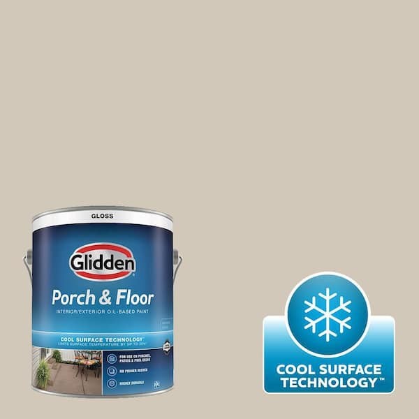 Glidden Porch and Floor 1 gal. PPG1024-4 Moth Gray Gloss Interior/Exterior Porch and Floor Paint with Cool Surface Technology