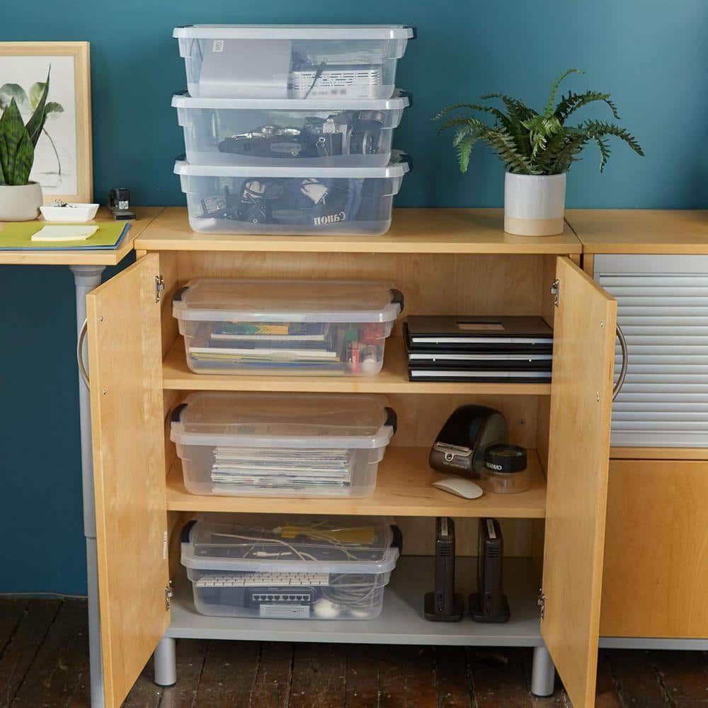 Clear 18.8 in. x 6.6 in. Plastic Decorative Box (Set of 6