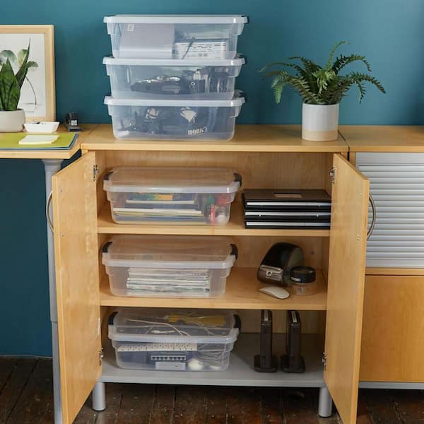 Clear 18.8 in. x 6.6 in. Plastic Decorative Box (Set of 6