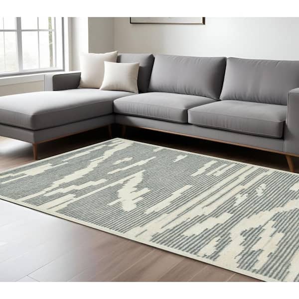 8 ft. x 10 ft. Multi-Colored Wool Abstract Hand Hooked Area Rug