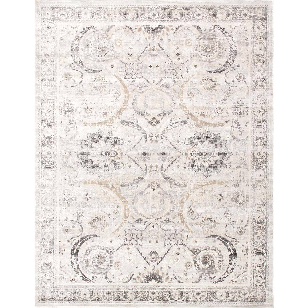 Pasargad Home Fantasia Ivory/Silver 12 ft. x 15 ft. Abstract Area Rug