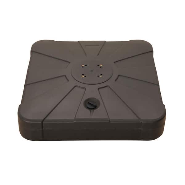 Clihome 32 lbs. HDPE Patio Umbrella Base in Coffee, Water/Sand Fill, Stable, Fits Most Poles, with Cross Brace and Drain Port