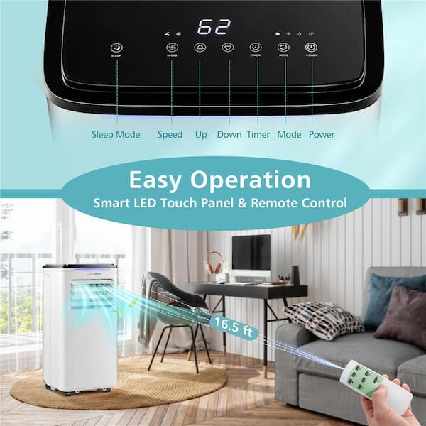 5,200 BTU Portable Air Conditioner Cools 250 Sq. Ft. with Dehumidifier and Remote in White