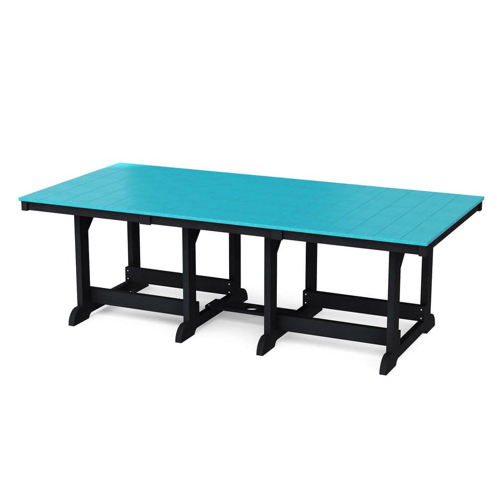 Heritage Aruba Blue and Black HDPE Plastic 44 in. x 94 in. Outdoor Dining Table price history on PriceWatchPro