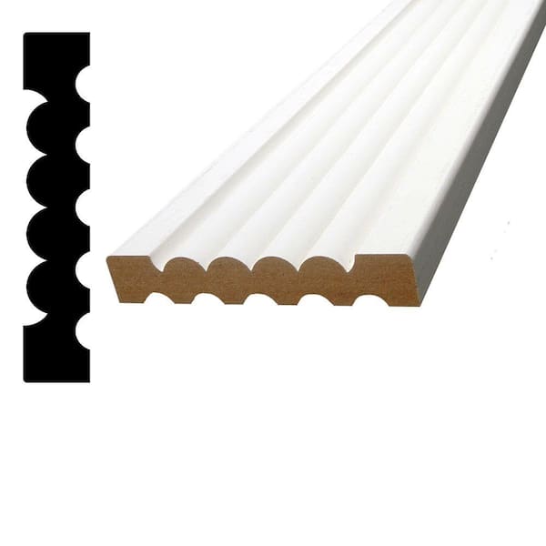 Alexandria Moulding 5/8 in. x 3-3/8 in. x 84 in. Primed MDF Casing Moulding Pack (4 pack)