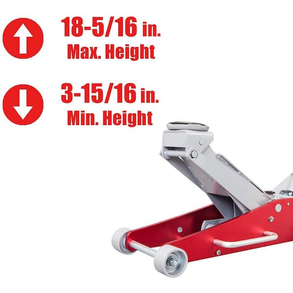 Big Red AT729900LR 3-Ton Low-Profile Aluminum and Steel Floor Jack with Dual Piston Speedy Lift - 2