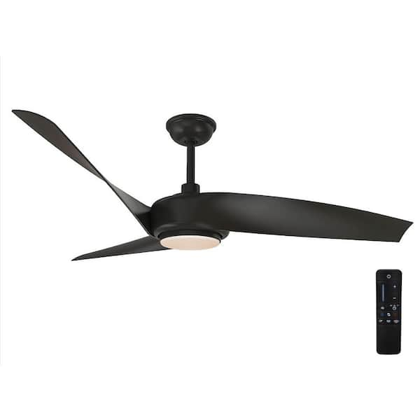 Photo 1 of Tudor 56 in. Integrated CCT LED Indoor Matte Black Ceiling Fan with Light and Remote Control