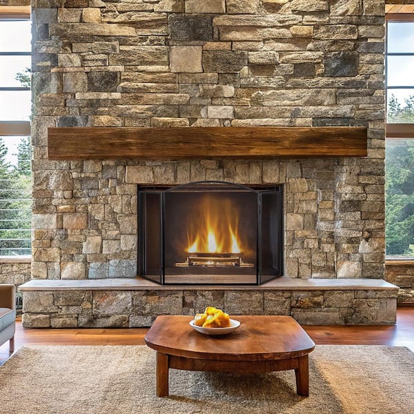 ENNA 3 Fold Black Arch Top Fireplace Screen S2536BK - The Home Depot