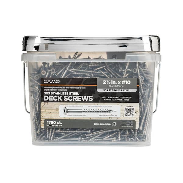 CAMO 2-1/2 in. #10 316 Stainless Steel Premium Star Drive Bugle-Head Deck Screws (1750-Count)