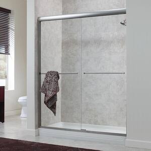 Cove 38 in. to 42 in. x 65 in. Semi-Framed Sliding Bypass Shower Door in Silver with 1/4 in. Clear Glass