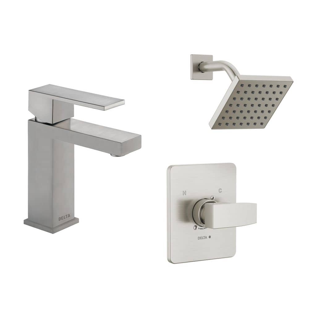Modern 1-Spray Shower Faucet with Single Handle Single Hole Bathroom Faucet in Stainless price history on PriceWatchPro