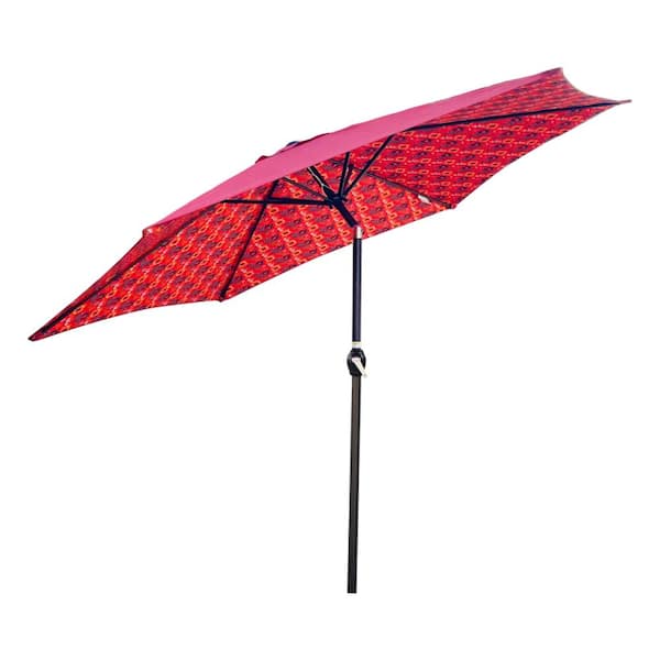 9 ft patio umbrella floral Printed Crank is used to open and tilt the patio umbrella 9ft Floral Patio Umbrella with