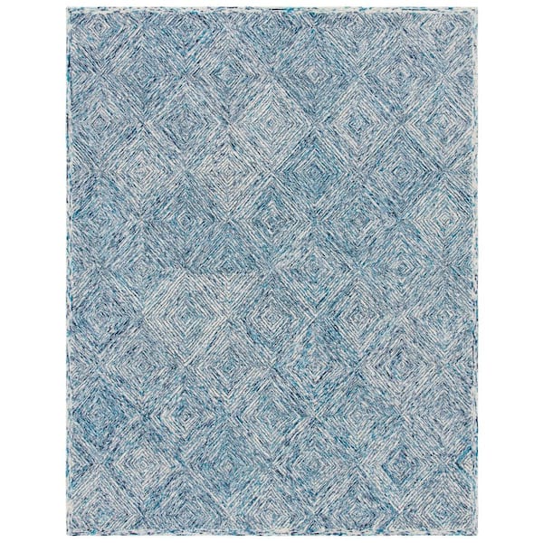 SAFAVIEH Capri Ivory/Blue 8 ft. x 10 ft. Geometric Diamond Area Rug