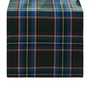 Stowe Tartan Holiday Plaid Table Runner, Green - 13''W x 90''L