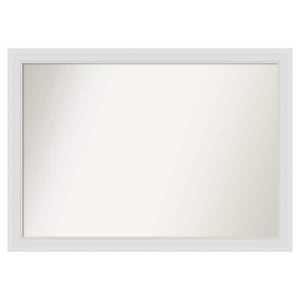 Amanti Art Flair Soft White Narrow 42 in. x 30 in. Custom Non-Beveled Satin Recyled Polystyrene Bathroom Vanity Wall Mirror