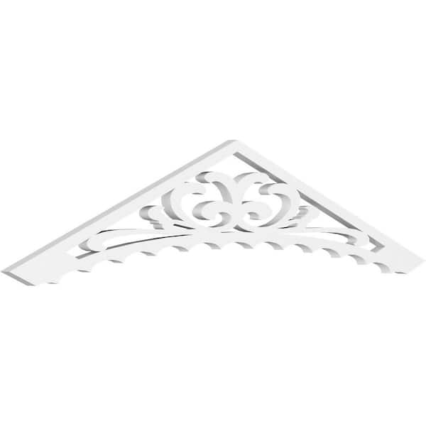 Ekena Millwork 1 in. x 48 in. x 10 in. (5/12) Pitch Genova Gable Pediment Architectural Grade PVC Moulding