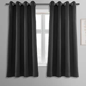 Jet Black Grommet Room Darkening Curtain - 50 in. W x 63 in. L (1 Panel)