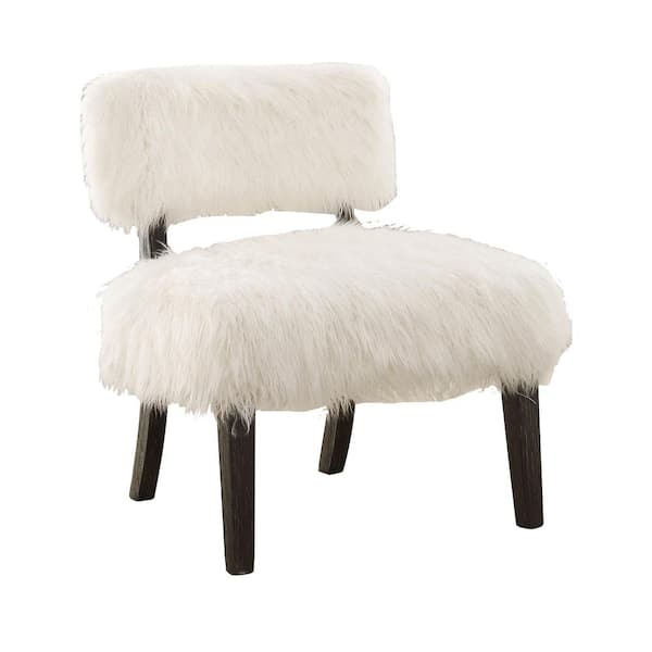 William's Home Furnishing Mystic White and Black Sovereign Contemporary Accent Chair