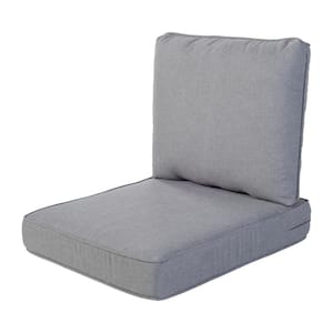 Spring Haven 23.5 in. x 26.5 in. 2-Piece Outdoor Lounge Chair Cushion in True Gray