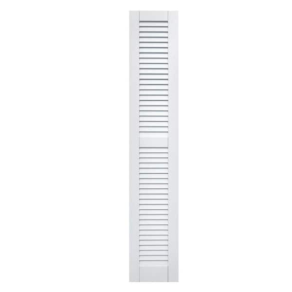 Winworks Wood Composite 12 in. x 66 in. Louvered Shutters Pair #631 White