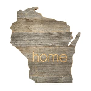 Large Rustic Farmhouse Wisconsin Home State Reclaimed Wood Wall Art