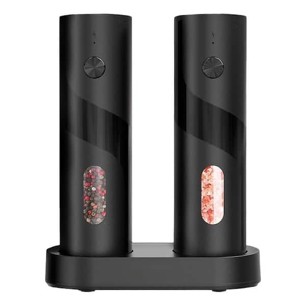 Electric Salt and Pepper Grinder Set, USB Rechargeable, Adjustable Coarseness, Top-Loading Design, 110ml Capacity