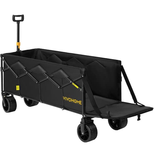 12.4 cu. ft. Folding Heavy Duty Steel Utility Garden Cart with Extended Tailgate