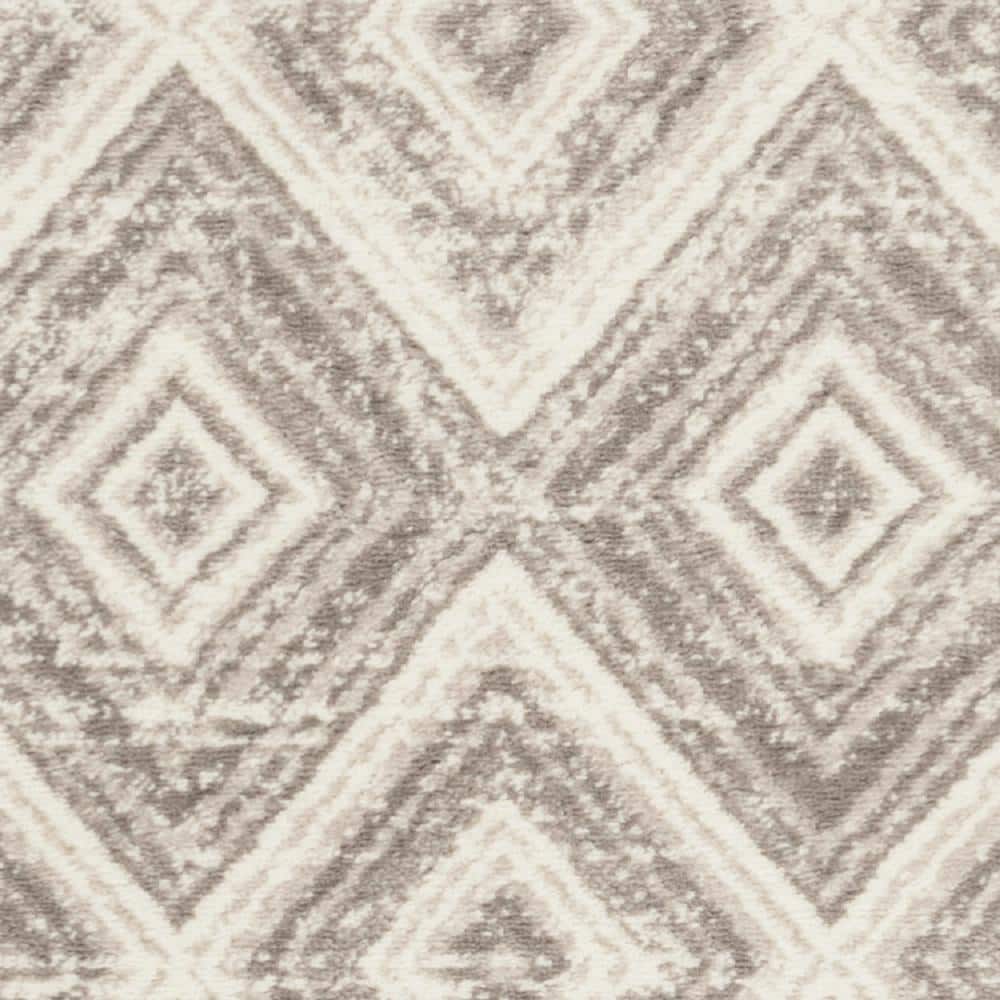 Reversible Grey/Green Medallion Synthetic 24x14 Rug