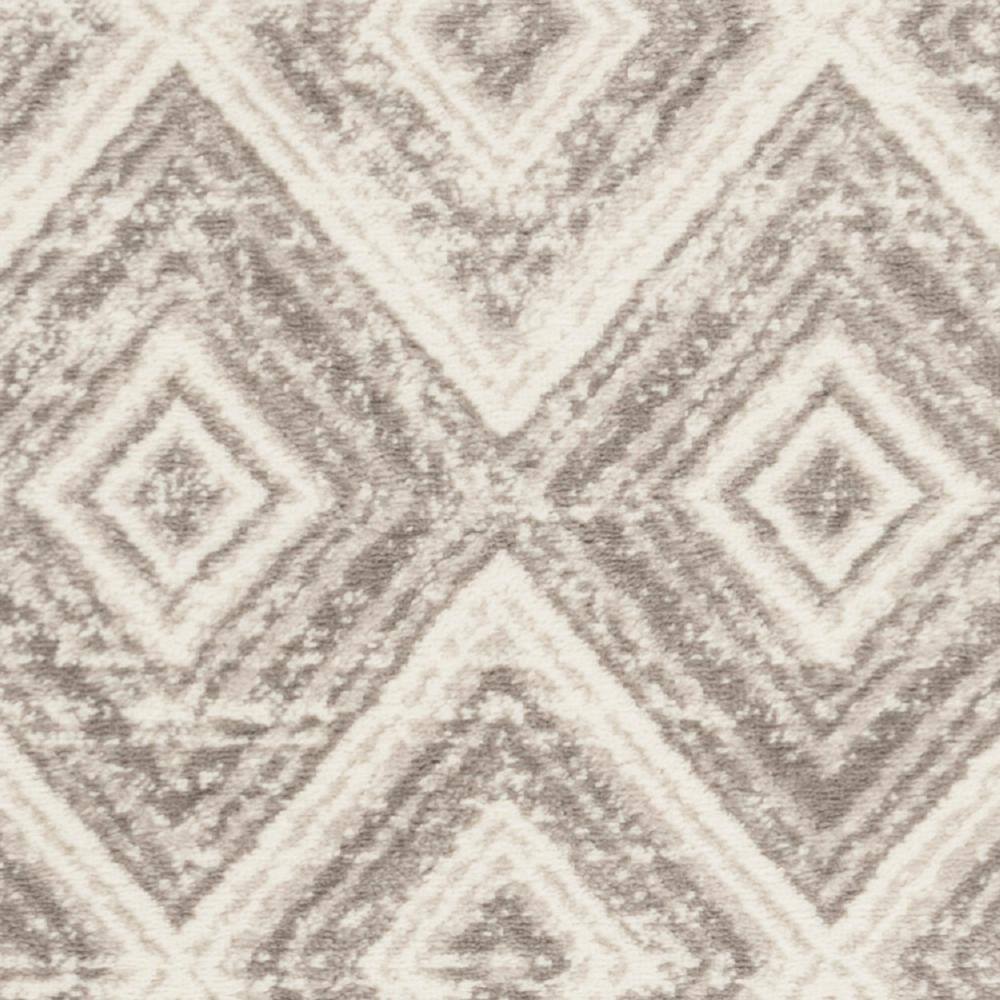 Grey and Ivory Medallion Synthetic Runner Rug