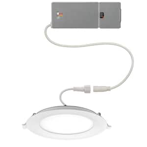 6 in. Canless Integrated LED Recessed Light Trim 650 Lumens Adjustable CCT New Construction Kitchen Remodel Wet Rated