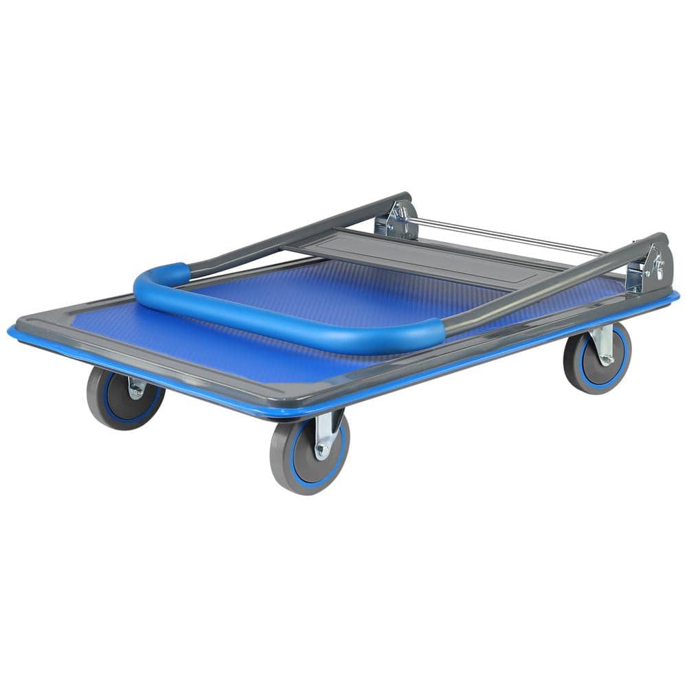660 lbs Capacity Blue Steel Folding Platform Hand Truck Dolly