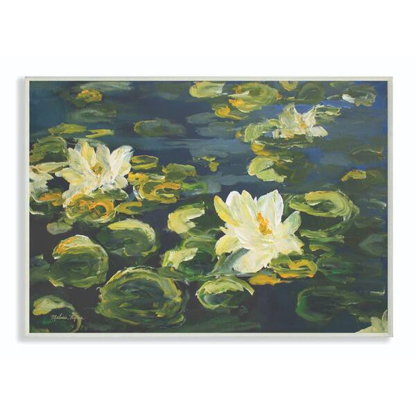 Stupell Industries 12 In X 18 In Lily Pad Flowers Water Blue Yellow Painting By Melissa Lyons Wood Wall Art Fap 144 Wd 12x18 The Home Depot
