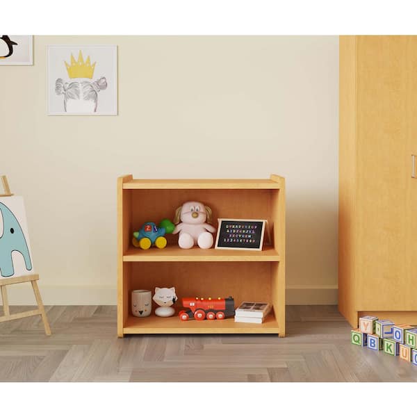 TOT MATE 24" W x 15" D x 23.5" H 2-Level Laminate Toddler Storage Shelf (Maple), Kids Toy Storage Organizer, Ready-To-Assemble