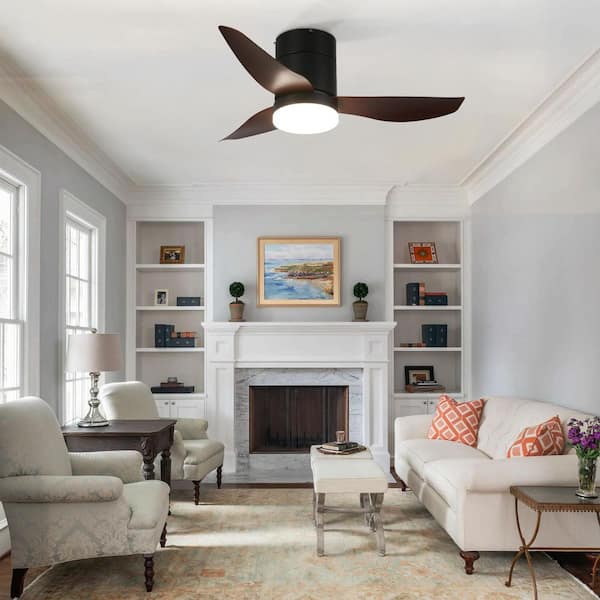 36 in. Brown Indoor Downrod Mount Ceiling Fan with Light Remote Control, 3-ABS Blade Ceiling Fans 6-Speed Levels