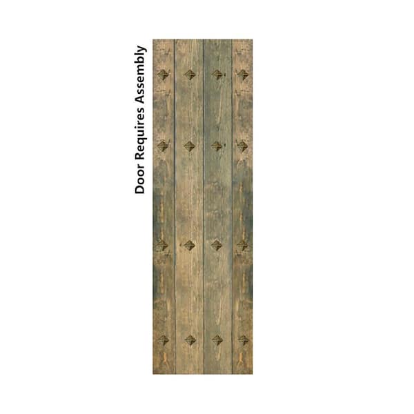 ISLIFE Mid-Century New Style 24 in. x 84 in. Aged Barrel DIY Solid Wood Sliding Barn Door Slab