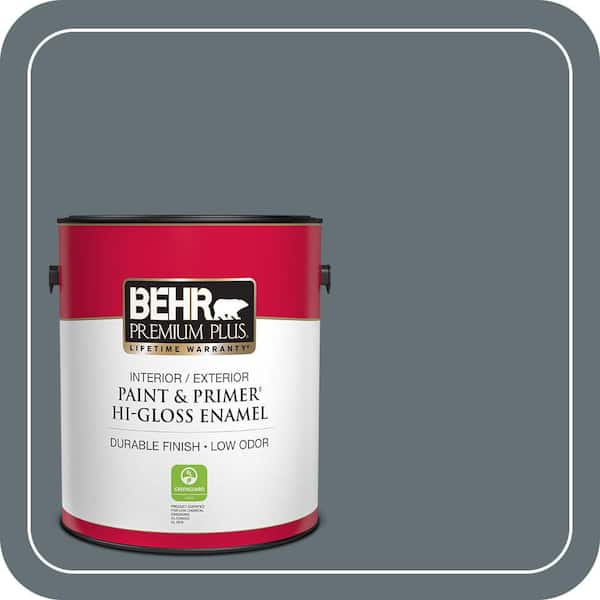 BEHR PREMIUM PLUS 1 gal. #740F-5 Myth Hi-Gloss Enamel Interior/Exterior Paint & Primer