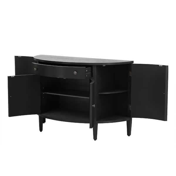 COWLOWN 47.2 in. W x 19.6 in. D x 31.8 in. H Bathroom Black Linen Cabinet
