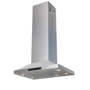 30 in 500CFM Convertible Island Range Hood in Stainless Steel with Gesture control and 4 LED Lights