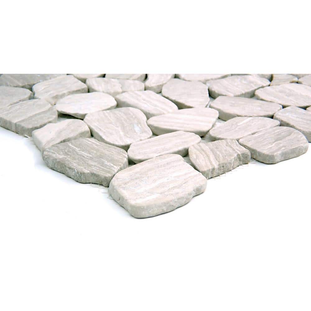 Cream Natural Stone Pebble Mosaic Tile 12x12