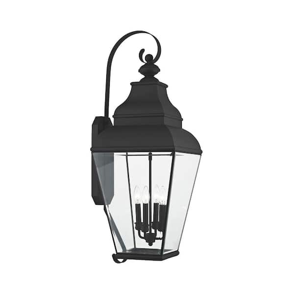 Livex Lighting Exeter 4 Light Black Outdoor Wall Sconce
