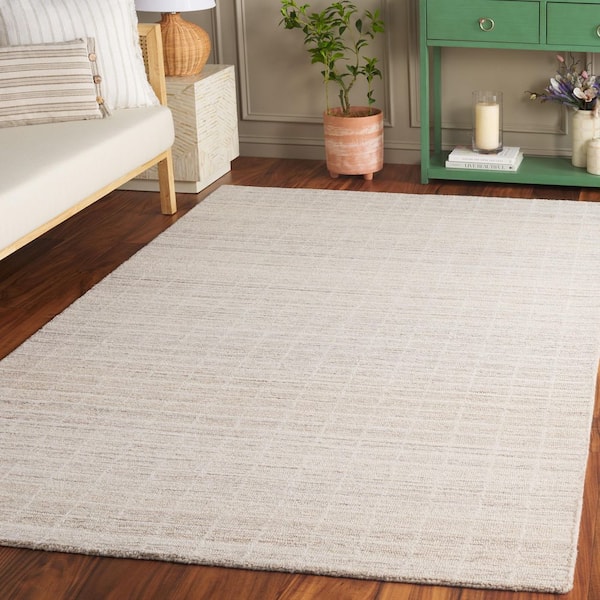 Ebony 9 ft. x 12 ft. Ivory/Beige Geometric Tile Area Rug