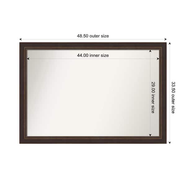 Amanti Art Lara Bronze 48.5 in. x 33.5 in. Custom Non-Beveled Wood FramedBathroom Vanity Wall Mirror