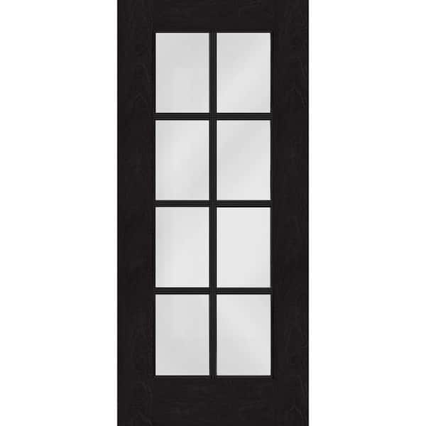 Steves & Sons Regency 36 in. x 80 in. Full 8-Lite Universal Handing Full 8-Lite Clear Glass Onyx Stain Fiberglass Front Door Slab