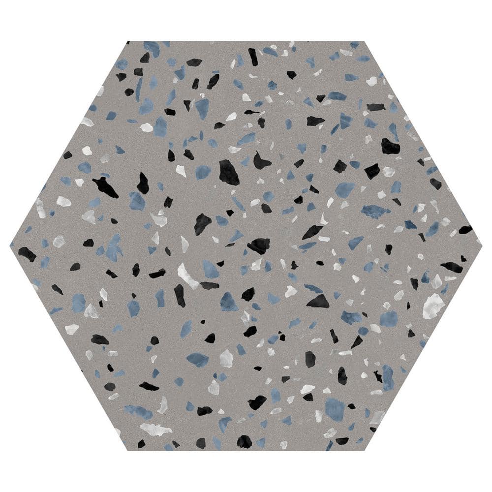 Kallisto Carbas 8 in. x 9 in. Hexagon Terrazzo look Matte Porcelain Floor a