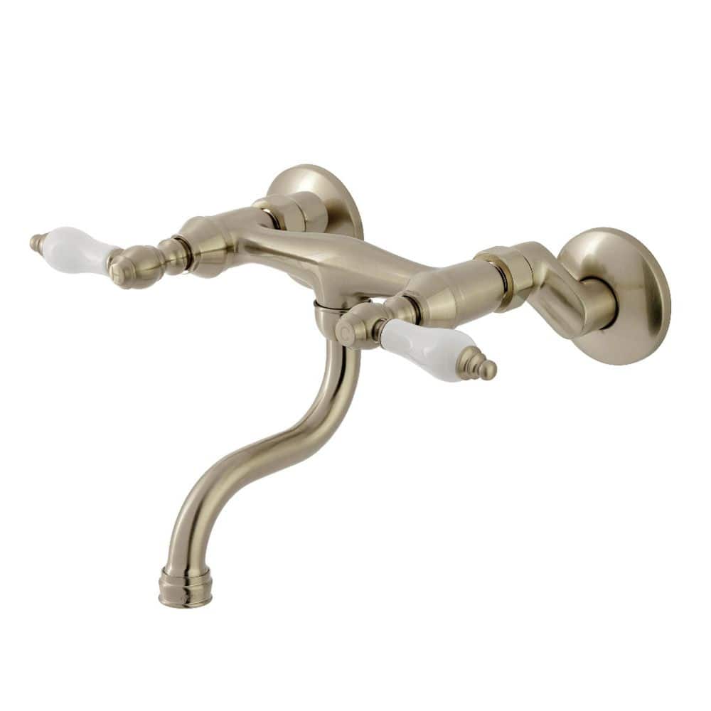 Kingston Double Handle Wall Mount Bathroom Faucet in Brushed Nickel price history on PriceWatchPro