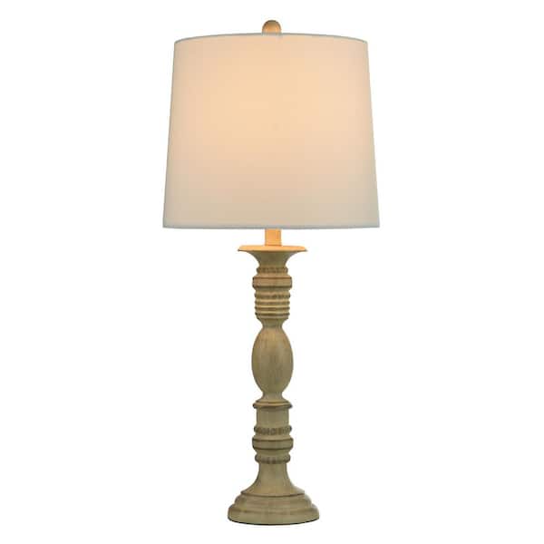 StyleCraft Weathered Whitewash Table Lamp White Linen