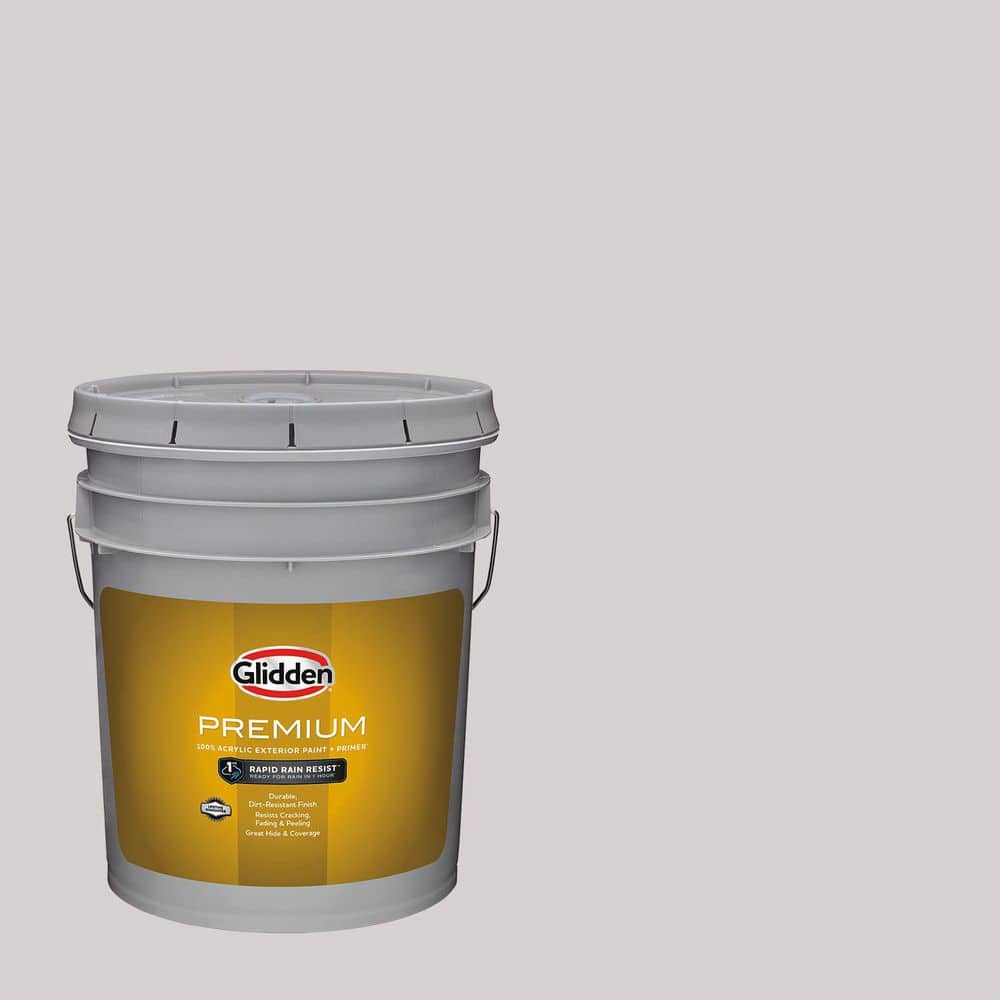 Glidden Premium 5 gal. PPG1003-2 Balanced Satin Exterior Latex Paint ...