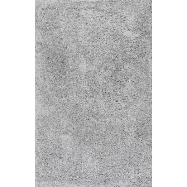 Kara Solid Shag Gray 10 ft. 2 in. x 14 ft. Area Rug