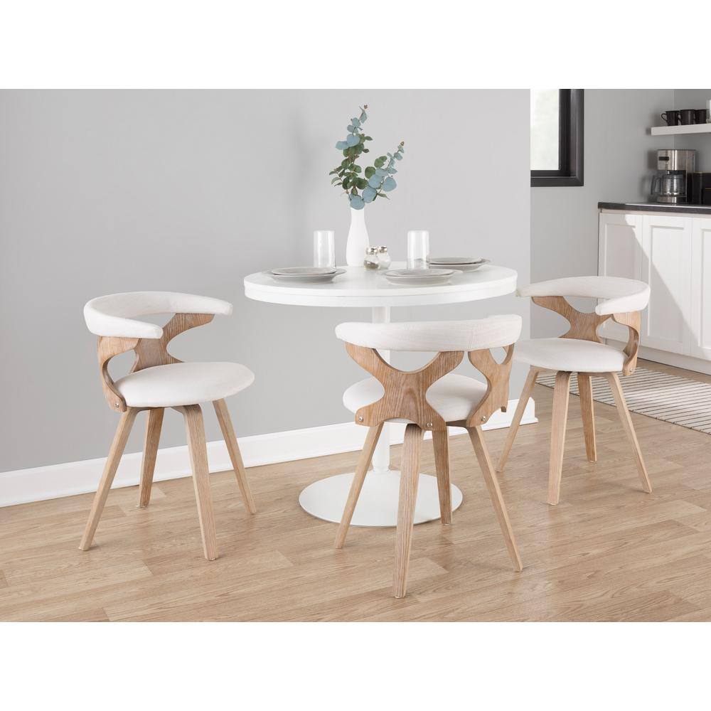 Cream White Velvet Upholstered Swivel Side Chair with Wood Frame