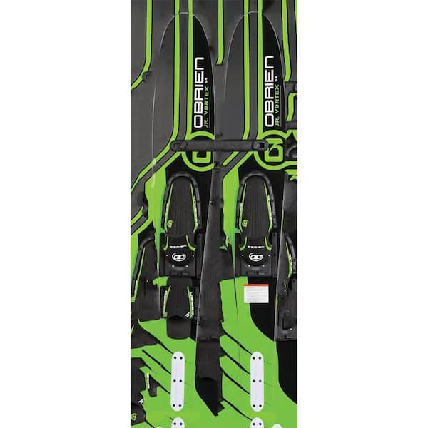 54 in. Jr. Vortex Combo Water Skis with X7 Bindings for Kids 2-Mens 7, Green